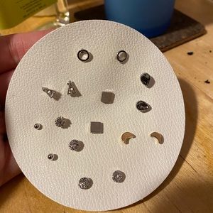 Silver stud earrings